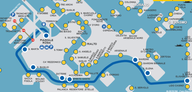 Vaporetto, plan de la ligne 6